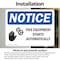 Signmission This Equipment Starts Automatically Sign, Vinyl Decal, 7in W x 5in L, 2PK OS-2PACK-NS-D-57-L-18614 - alternate 6